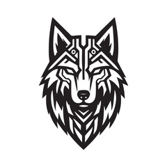 Cyber Wolf Tech Logo – Futuristic AI Animal Emblem in Vector Style