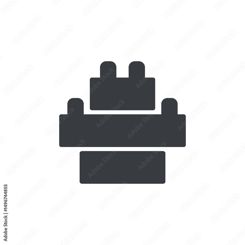 Poster building blocks vector icon