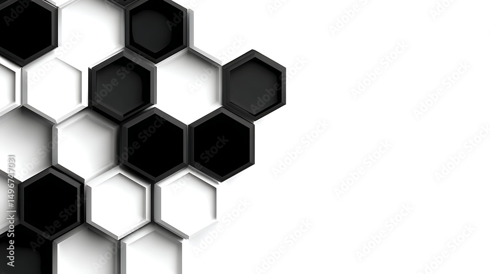Aufkleber minimal black border hexagon with flat regular shape centered on white background in ultra high defi