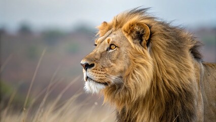 portrait of a male lion