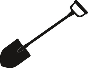 Snow Shovel Silhouette Vector Illustration  