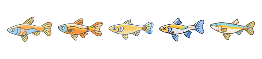 endler s livebearer fish icon, endler s livebearer fish line art - simple line art of endler s livebearer fish, perfect for endler s livebearer fish logos and icons