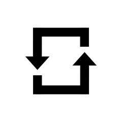 Loop square icon in black color, outline style and white background