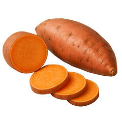 carrots and potatoes isolated on transparent or white background png