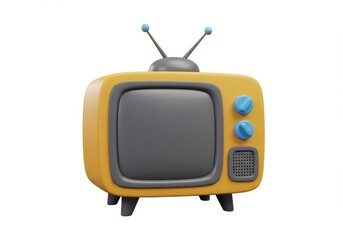 3D Illustration of Retro television set isolated on white background