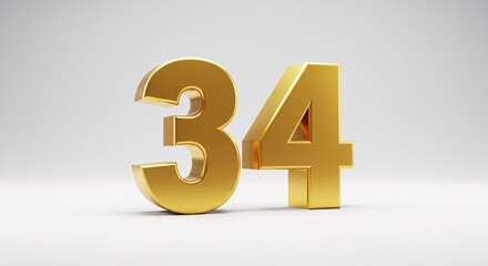 Obraz premium Elegant Gold Number in 3D Style