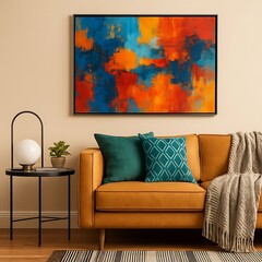 Modern Living Room With Luxurious Sofa And Textured Accents