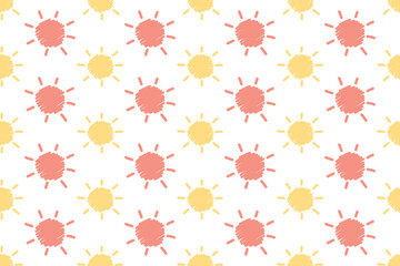 Summer pattern, beach, pastel colors. seamless vector pattern, hand drawn. Perfect for kids clothes, decoration, walls, beachwear or even packaging.