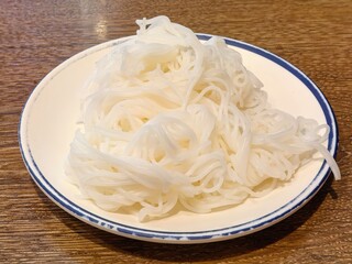 White Rice Vermicelli Noodles on Plate