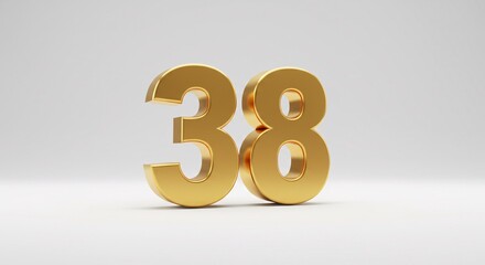Metallic Gold Numbers in 3D Rendering