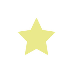 Colorful flat five-pointed star. Great for ratings or festive designs.