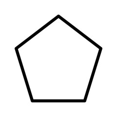 Symmetrical pentagon line art. Great for architecture or security designs.