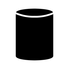 Bold 3D cylinder glyph. Perfect for industrial or educational design use.