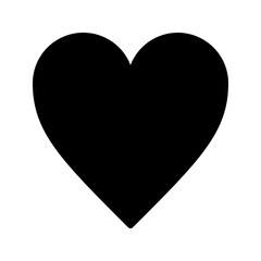 Solid black heart glyph. Ideal for romance, celebration, or branding use.
