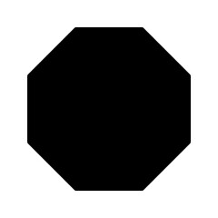 Bold octagon glyph. Ideal for signage, architecture, or pattern designs.