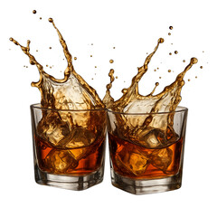 splash of cola isolated on transparent or white background png