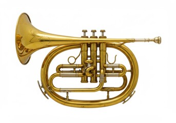 Obraz premium Brass althorn musical instrument isolated on white background