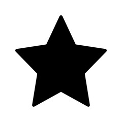 Bold five-pointed star glyph. Great for ratings or celebration designs.