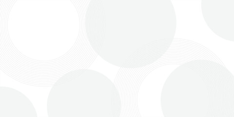 White geometric abstract background overlap layer on bright space with lines effect decoration. Modern graphic design element circles style concept for banner