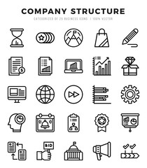 Company Structure Icons Pack Lineal Style. Vector illustration.