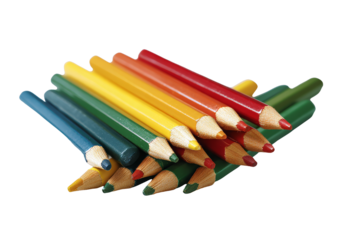 [Transparent Background PNG]Colorful Pencils Arranging in a Triangle Shape