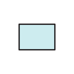 Colored rectangle with outline. Suits UI design or educational projects.