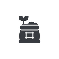 Fertilizer bag vector icon.