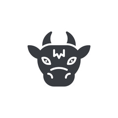 Cow with horns vector icon