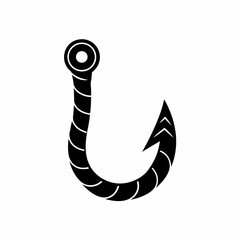 creative details Outline silhouette Empty fish hook icon vector illustration 