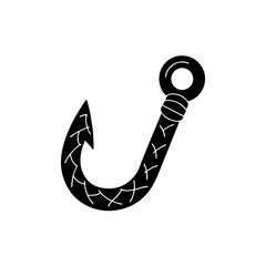 creative details Outline silhouette Empty fish hook icon vector illustration 