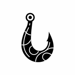 creative details Outline silhouette Empty fish hook icon vector illustration 
