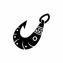 creative details Outline silhouette Empty fish hook icon vector illustration 