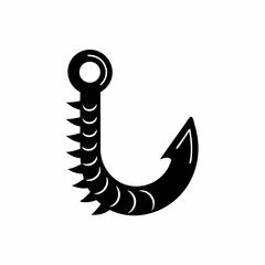 creative details Outline silhouette Empty fish hook icon vector illustration 