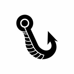 creative details Outline silhouette Empty fish hook icon vector illustration 
