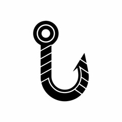 creative details Outline silhouette Empty fish hook icon vector illustration 