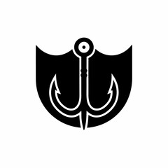 creative details Outline silhouette Empty fish hook icon vector illustration 