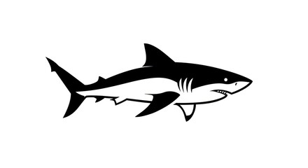 Fototapeta premium Illustration of a Shark Silhouette