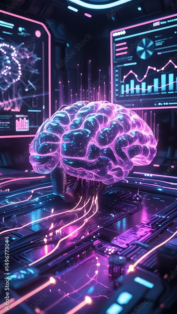 Aufkleber artificial intelligence brain neural network technology