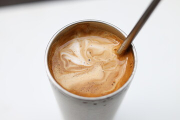cup of cappuccino with foam