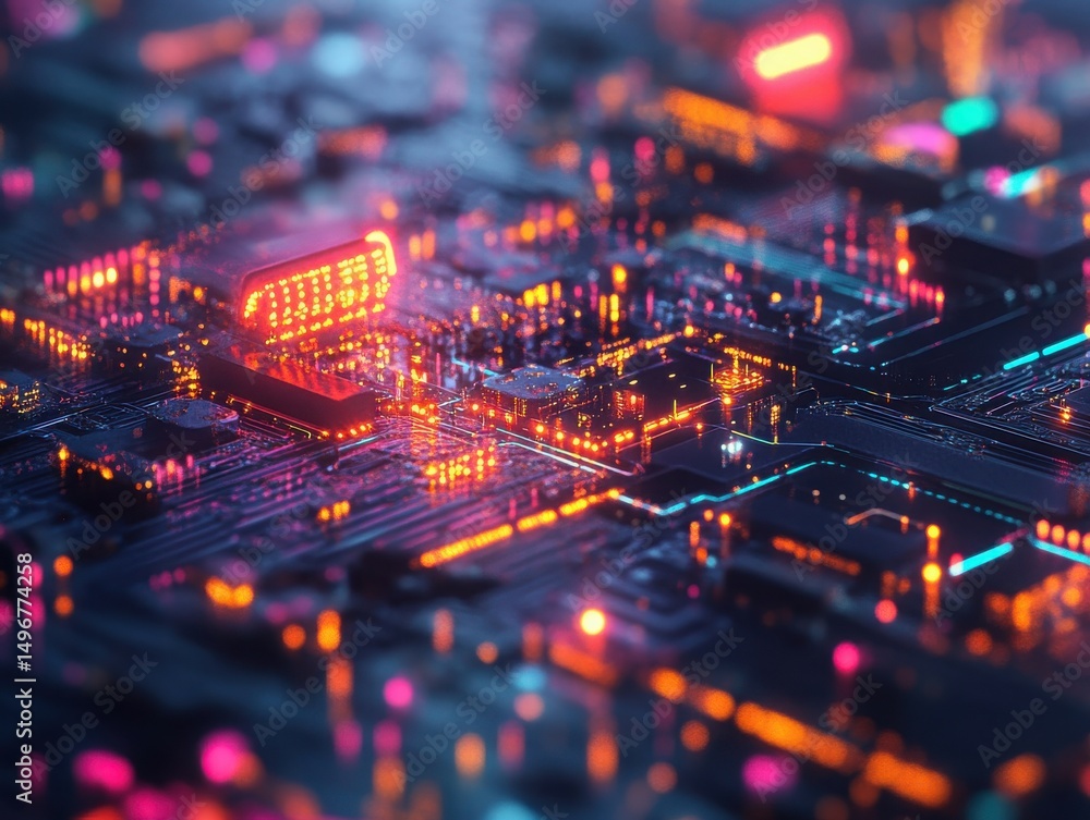 Poster abstract neural network designs, blending futuristic data connections
