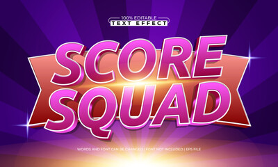score squad editable text effect with a game and match text style