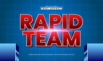 rapid team editable text effect with a game and match text style