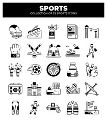 Collection of 25 Sports Icons. A Visual Guide to Various Sports and Activities