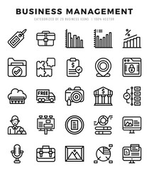 Set of 25 Business Management Lineal Icons Pack.