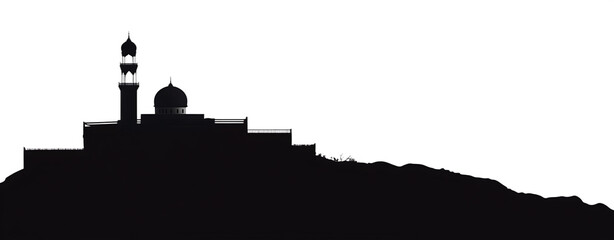 Obraz premium Mosque silhouette isolated on a white background png ai generated