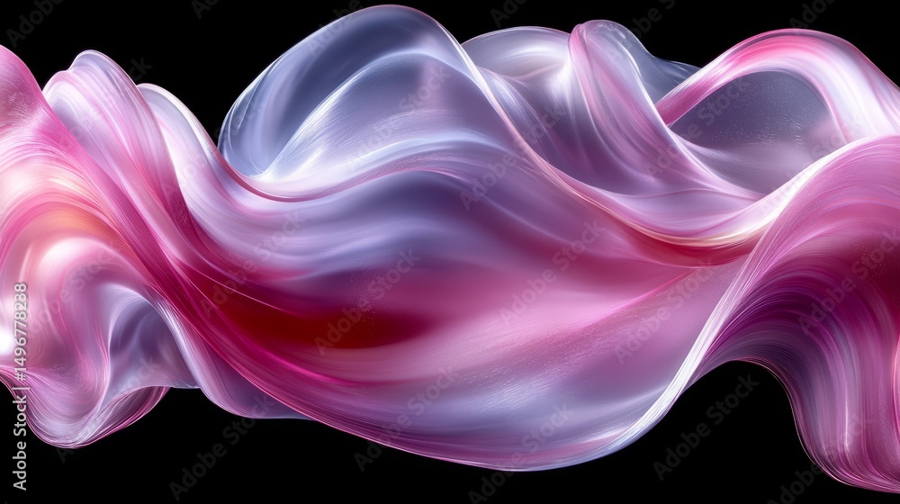 Poster fluid elegance: a digitally crafted composition, showcasing dynamic forms and vibrant colors that em