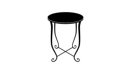 metal Table for Patio Yard Porch Balcony, black isolated silhouette