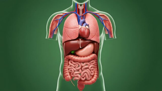 Human Anatomy: Detailed 3D Render of Internal Organs