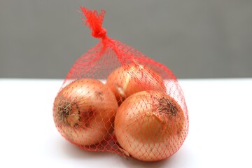red onion on a white