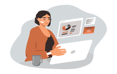 vector illustrtatiion in flat style. business call